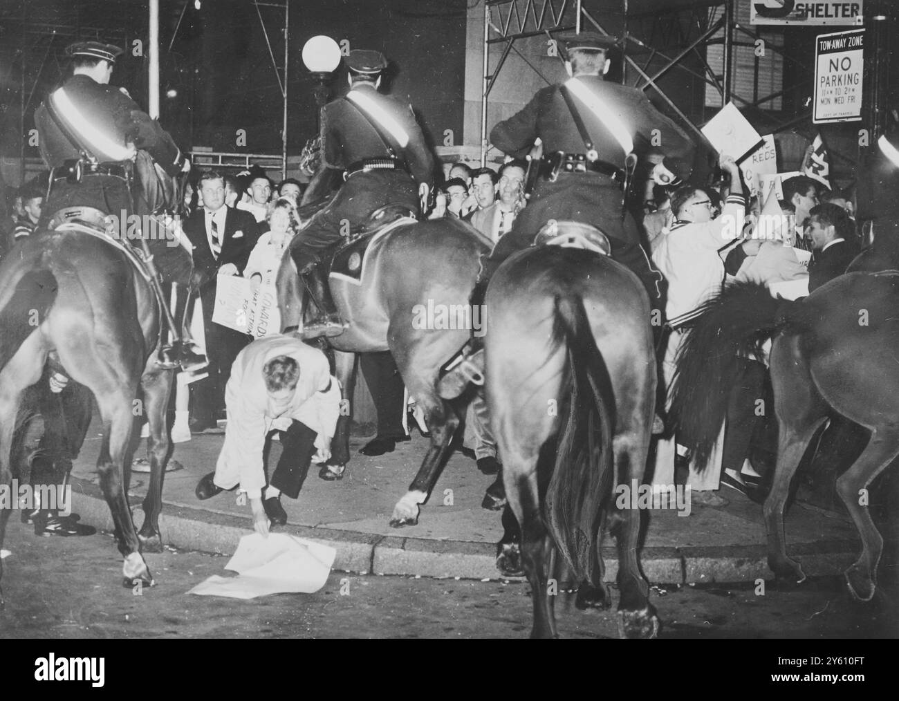 DEMONSTRATION USR UN HAUPTQUARTIER (HQ) BERITTENE POLIZEI 21. SEPTEMBER 1960 Stockfoto
