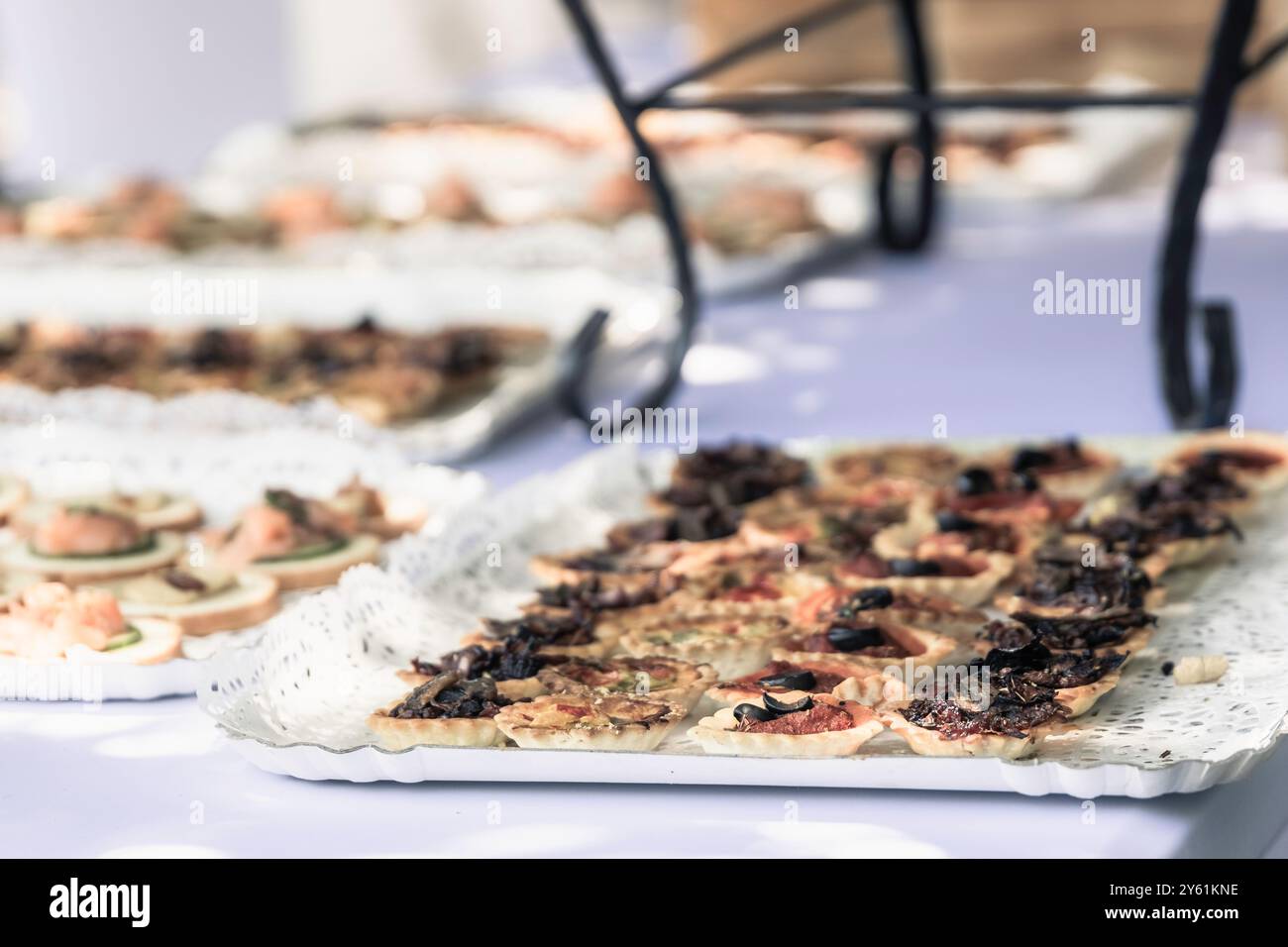 Wein der Ehre, Amuse Bouche für eine Hochzeit, schöne Präsentation und köstlich Stockfoto