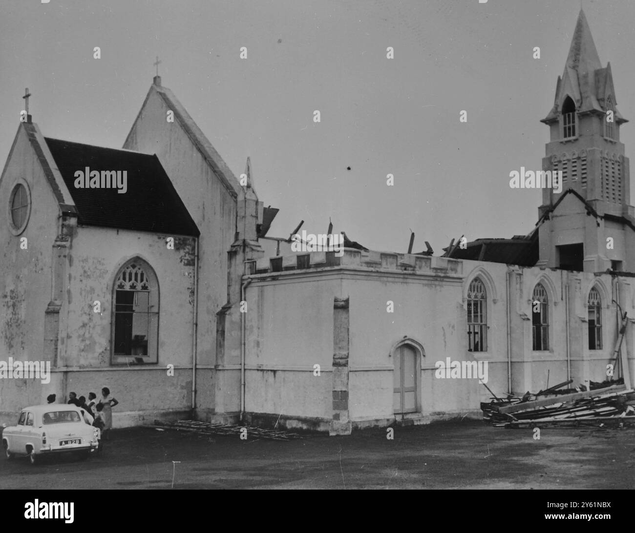 CYCLONE CAROLE CYCLONE DAMAGES PORT LOUIS 11 MÄRZ 1960 Stockfoto
