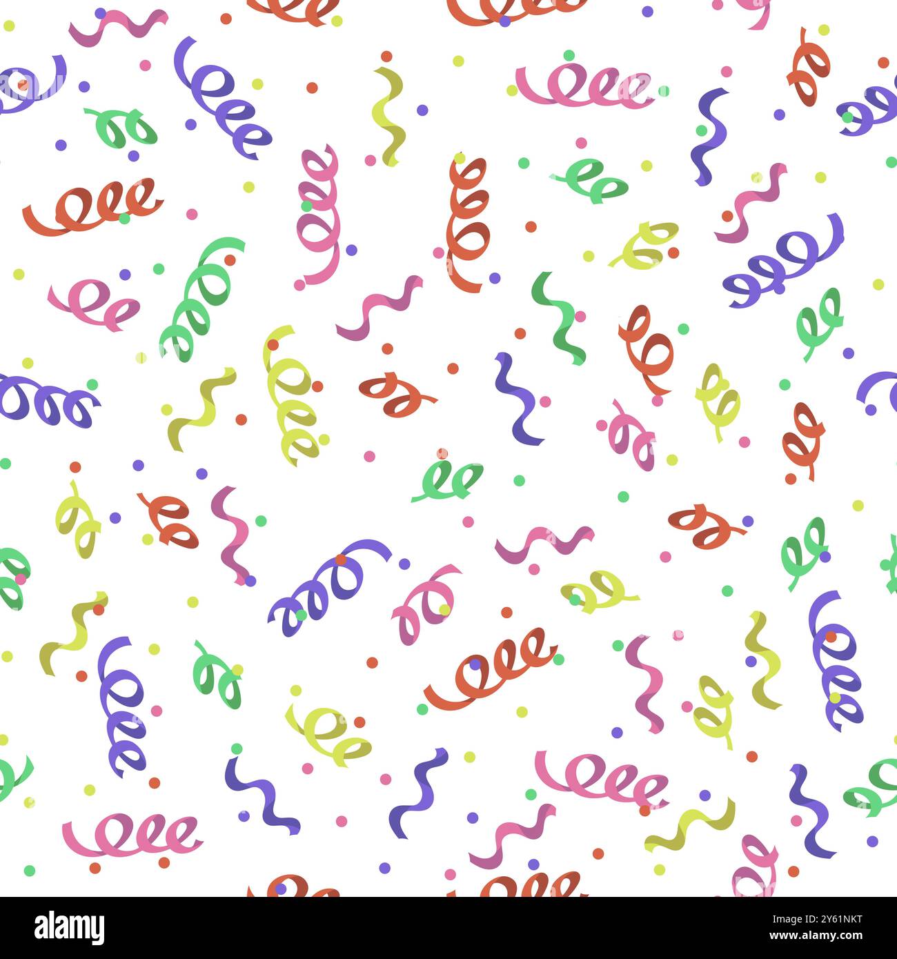 Vektor-Konfetti fällt auf weißen Hintergrund. Feierliches Feuerwerk. Karnevalskonfetti nahtloses Muster. Stock Vektor