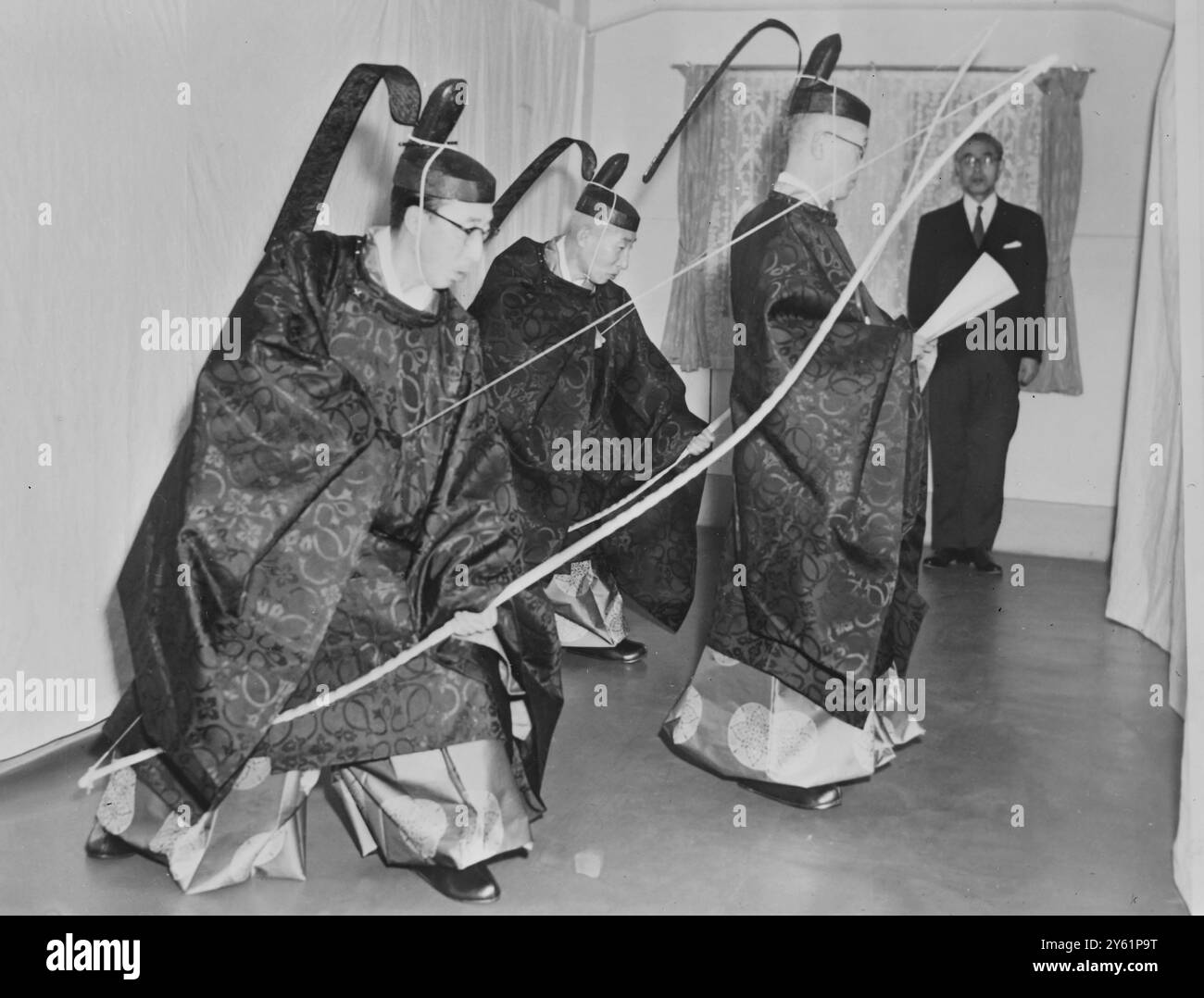 NAGATAKE ABANO, TARO SAKAMOTO, KIKUO SUZUKI BADEPRINZ HIRO JAPAN 3. MÄRZ 1960 Stockfoto