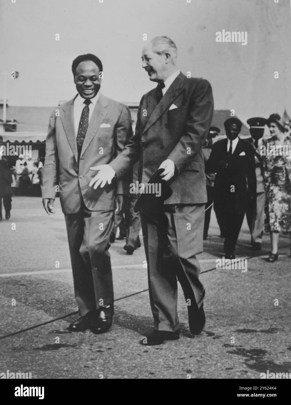 PREMIERMINISTER HAROLD MACMILLAN UND DR KWAME NKRUMAH 6. JANUAR 1960 Stockfoto