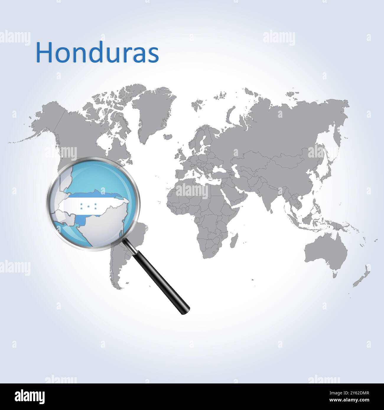 Honduras vergrößerte Karte und Flagge, Honduras Vergrößerung Karten, Vektorgrafik Stock Vektor