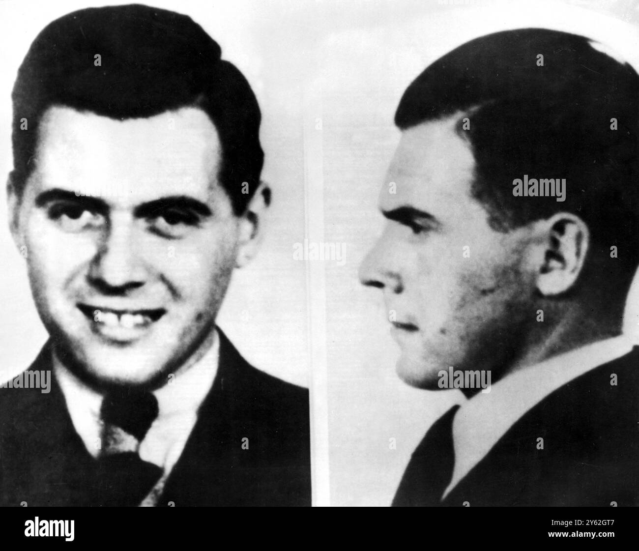 Dr. Joseph Mengele (Todesengel), flüchtiger Ex-Nazi, der von der Polizei in einer Dschungelsiedlung in der Provinz San Martin, 600 Meilen von hier, gefangen genommen wurde. Hans Kugler, Chefankläger beim Auschwitz-Kriegsverbrecherprozess in Frankfurt, wo 22 kleinere Beamte des Vernichtungslagers vor Gericht stehen, sagte, Mengele sei der meistgesuchte Mann der Staatsanwaltschaft gewesen. Mengele, ein Arzt, leitete die massiven Experimente der Gestapo Medical an Frauen und Kindern im NS-Vernichtungslager. Er wird auch beschuldigt, die Massenvergasungen in Auschwitz „wissenschaftlich perfekt“ zu machen. In Stockfoto