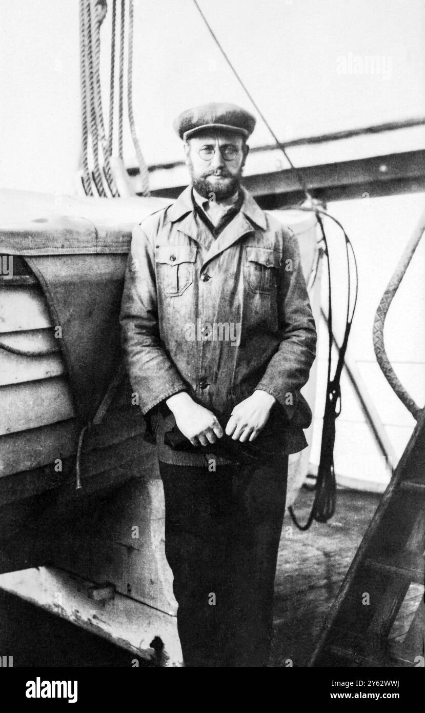 Walfang im südlichen Ozean 1910-1920, Besatzung an Bord eines norwegischen Walfangschiffs, einzigartige Fotos vom Schiffsarzt. Stockfoto