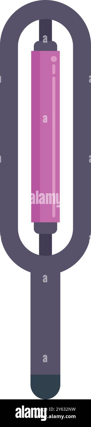 Medizinische Stimmgabel vibriert, zeigt hochfrequente Schallwellen, verwendet von Ärzten und Ärzten Stock Vektor