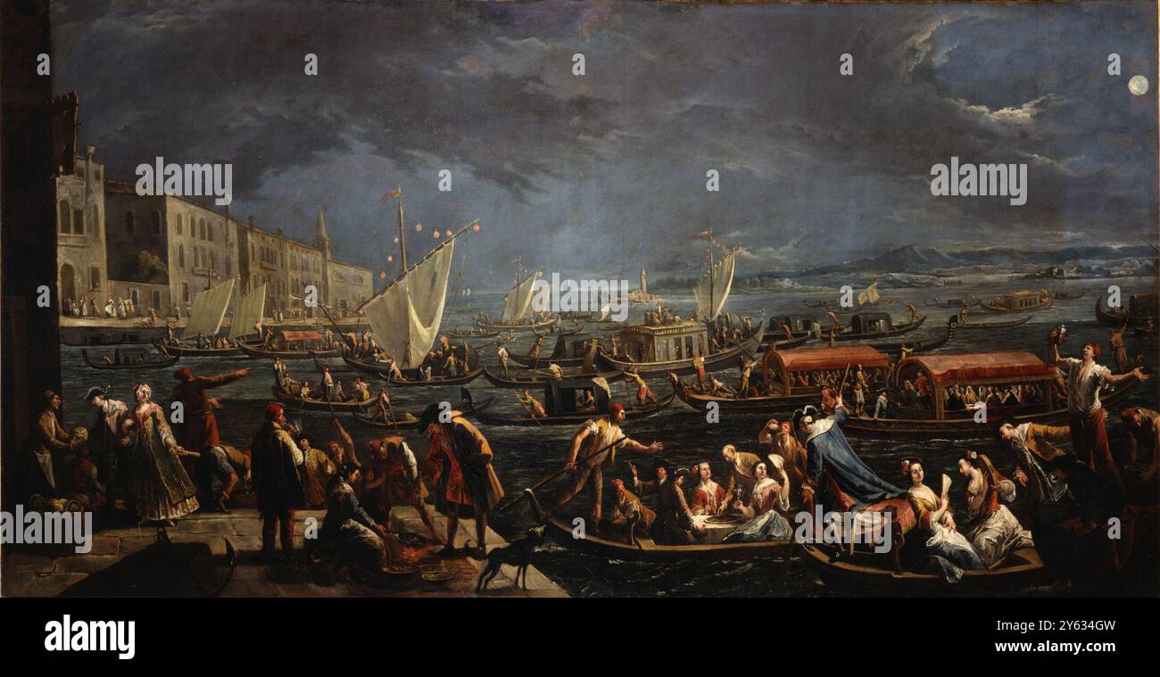 Das fest der Heiligen Martha in Venedig (La Sagra di Santa Marta). Museum: Ca' Rezzonico, Museo del Settecento veneziano. Autor: Gaspare Diziani. Stockfoto