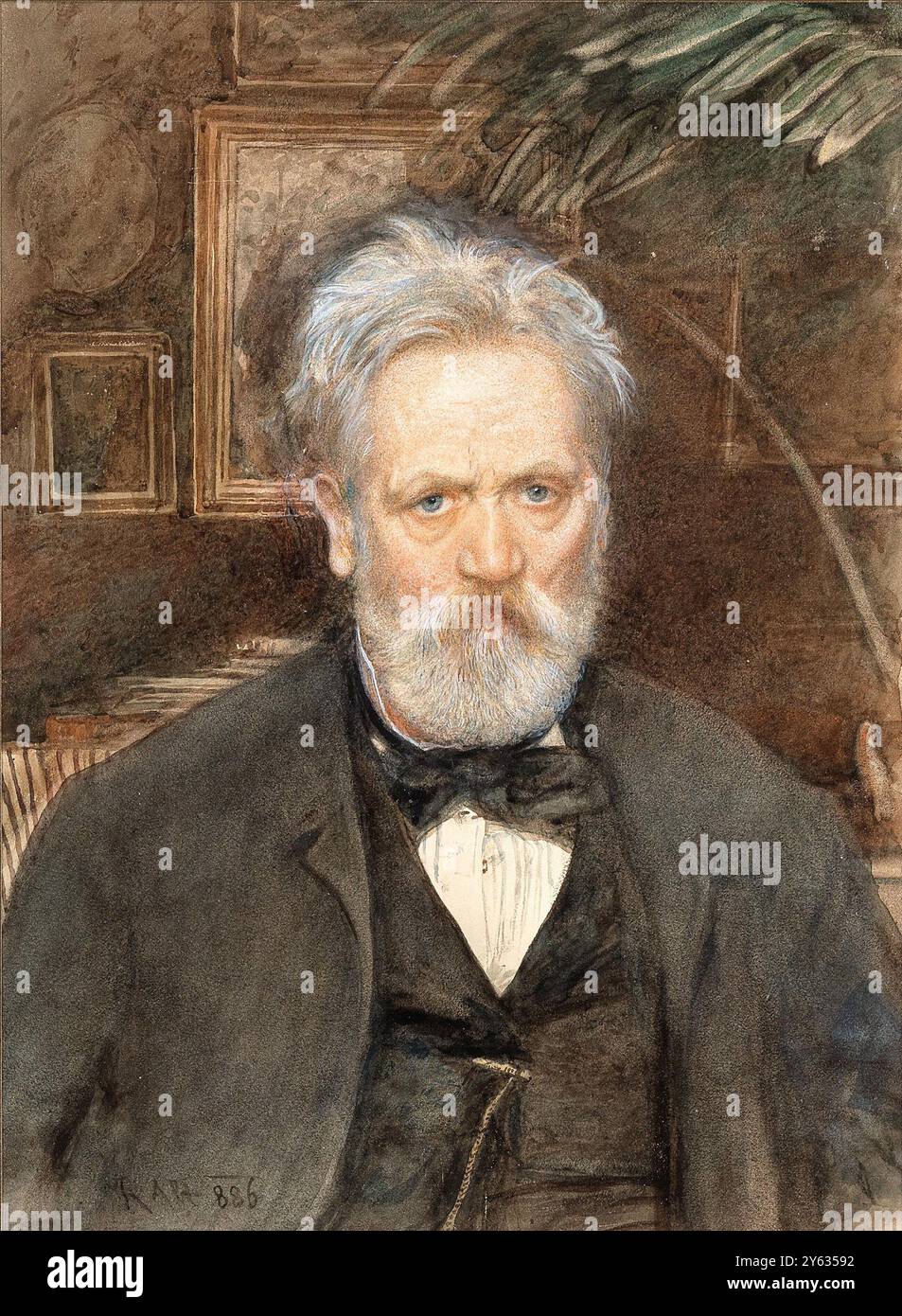 Selbstporträt. Museum: PRIVATE SAMMLUNG. AUTOR: RUDOLF VON ALT. Stockfoto