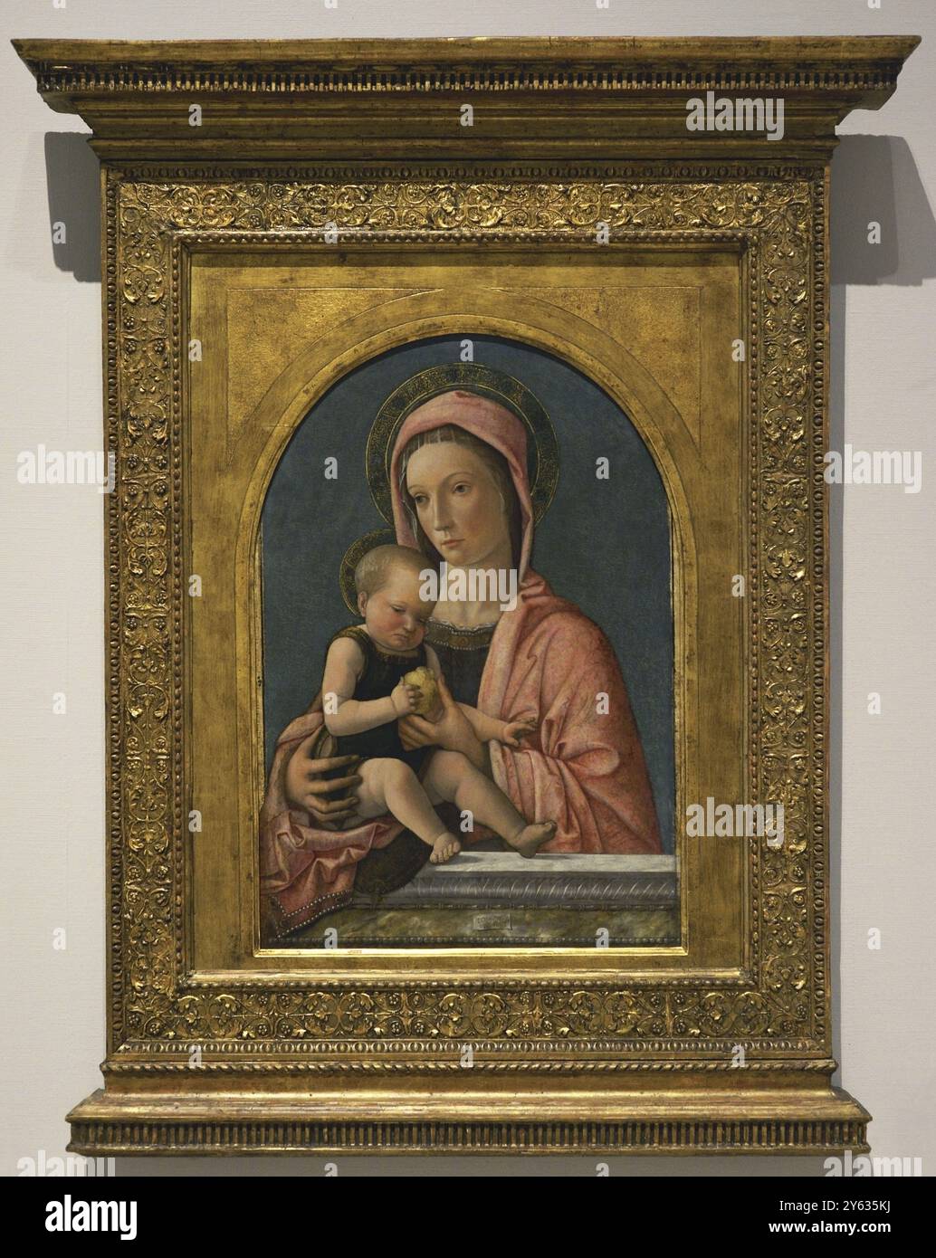 Giovanni Bellini (1432-1516). Italienischer Maler. Madonna und Kind, 1460-1465. Tempera auf Holzplatte. Pinacoteca Castello Sforzesco, Mailand, Italien. Autor: Giovanni Bellini (ca. 1432-1516). Italienischer Maler. Stockfoto