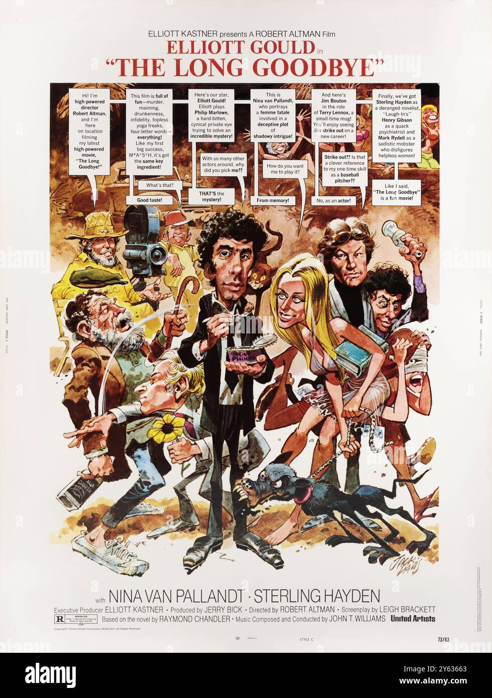 Filmplakat „The Long Goodbye“ von Robert Altman. Museum: PRIVATE SAMMLUNG. Autor: Jack Davis. Stockfoto