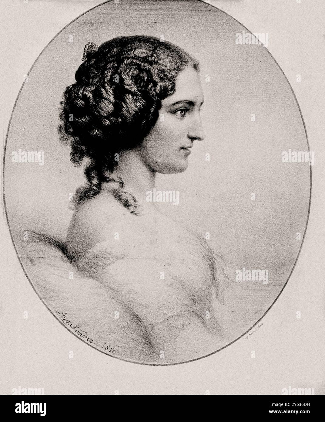 Porträt der Prinzessin Marcelina Czartoryska, geborene Radziwill (1817-1894). Museum: Fryderyk-Chopin-Institut, Warschau. Autor: AUGUSTE SANDOZ. Stockfoto