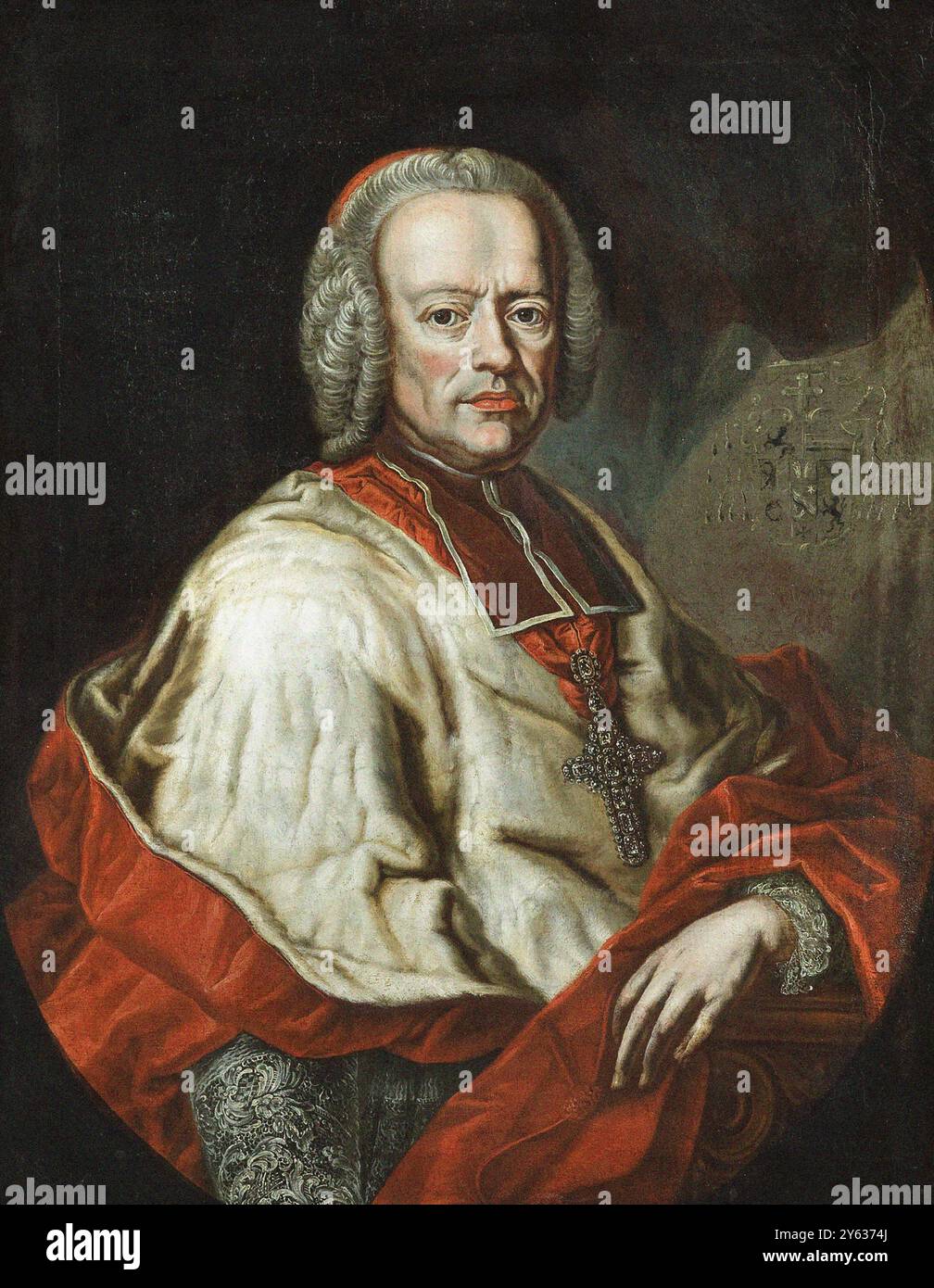 Porträt von Siegmund III. Christoph Graf von Schrattenbach (1698–1771), Fürsterzbischof von Salzburg. Museum: PRIVATE SAMMLUNG. Autor: ANONYM. Stockfoto