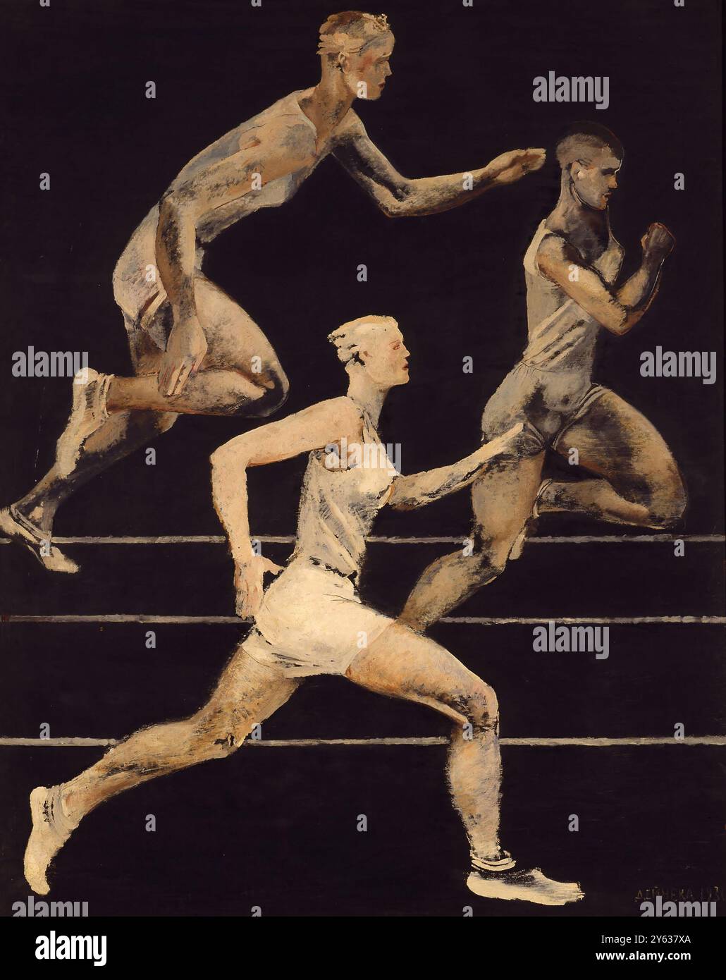 Der Lauf. Museum: Ca' Pesaro Galleria Internazionale d'Arte Moderna, Venedig. Autor: Alexander Alexandrovich Deineka. Stockfoto