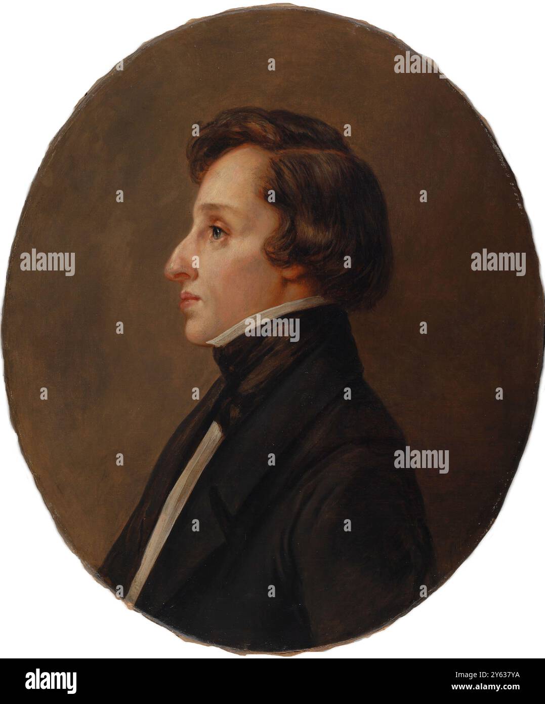 Porträt von Frédéric Chopin. Museum: Fryderyk-Chopin-Institut, Warschau. Autor: Franz Xavier Winterhalter. Stockfoto