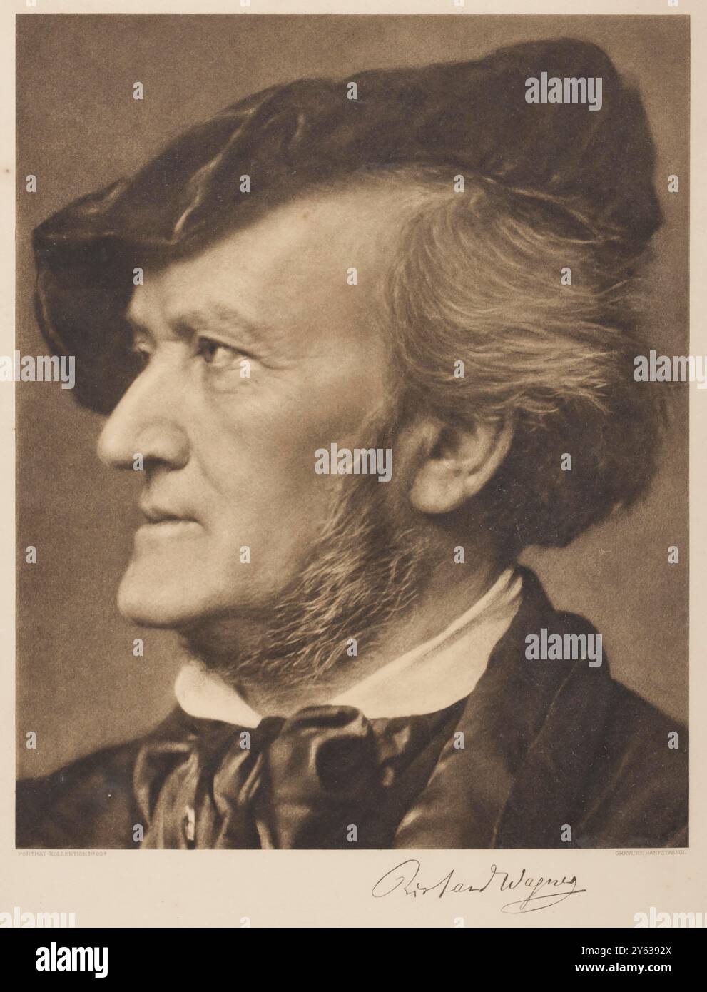 Porträt des Komponisten Richard Wagner (1813-1883). Museum: PRIVATE SAMMLUNG. Autor: Franz Hanfstaengl. Stockfoto