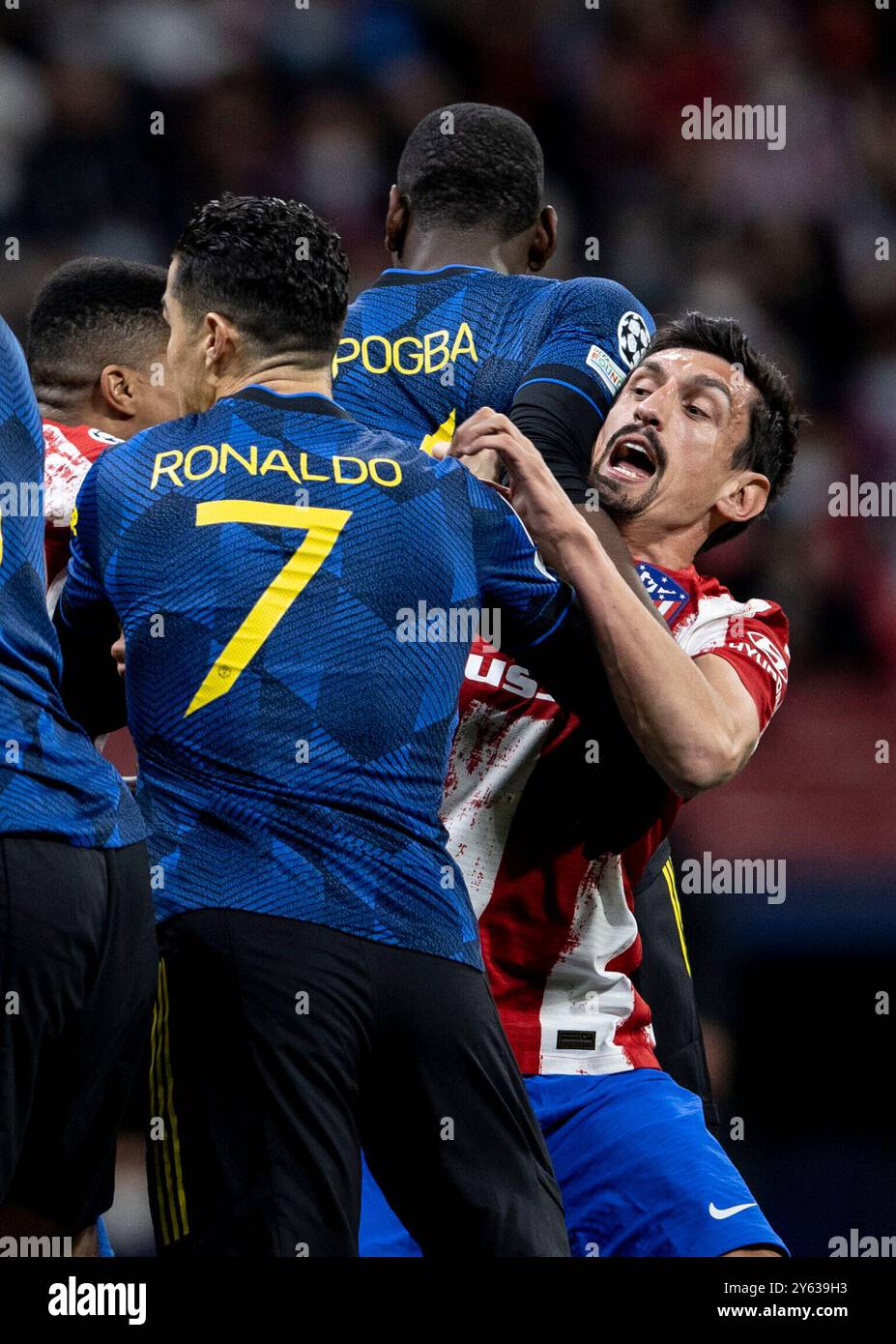 Madrid, 23.02.2022. Champions League. Das Match wurde in der Wanda zwischen Atlético de Madrid und Manchester United ausgetragen, wobei 1-1 Unentschieden stattfanden. Auf dem Bild, Savic. Foto: Ignacio Gil. ARCHDC. Quelle: Album / Archivo ABC / Ignacio Gil Stockfoto