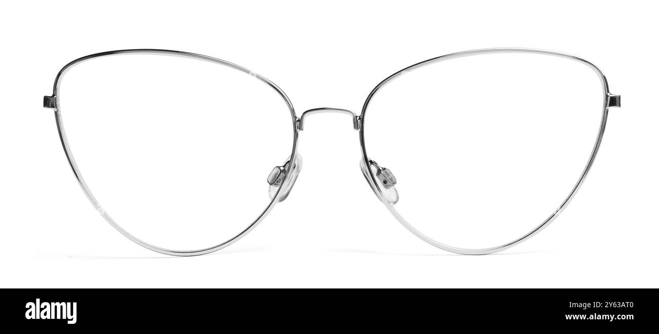 Stilvolle Brille isoliert auf weiß. Augenschutz Stockfoto