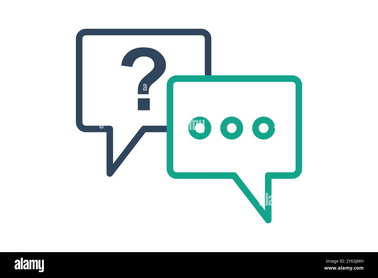 Symbol „Antwort auf Frage“. Liniensymbolstil. Symbol für Online-Kurs. Vektorillustration für Bildungselemente Stock Vektor