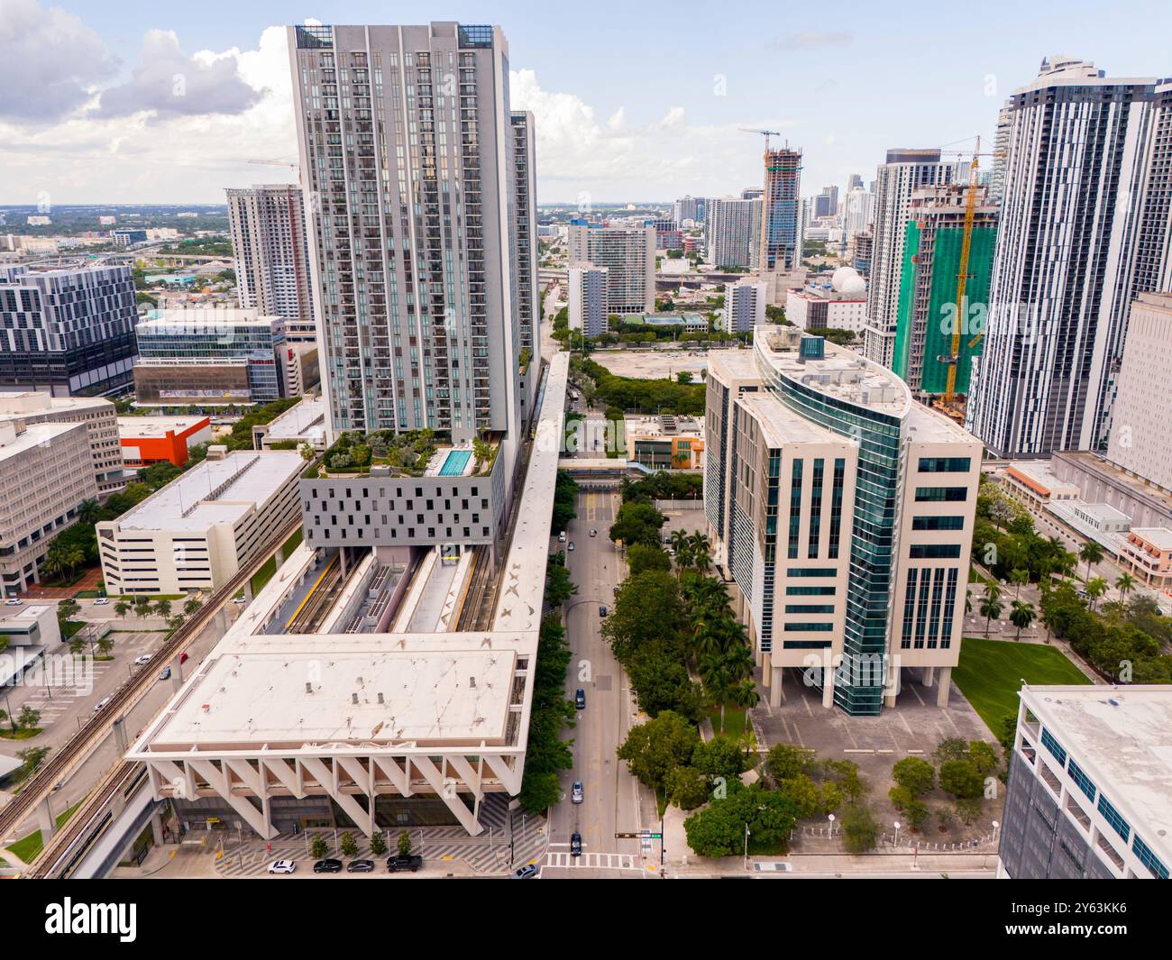 Miami Wilkie D Ferguson Jr US Courthouse aus der Luft Stockfoto