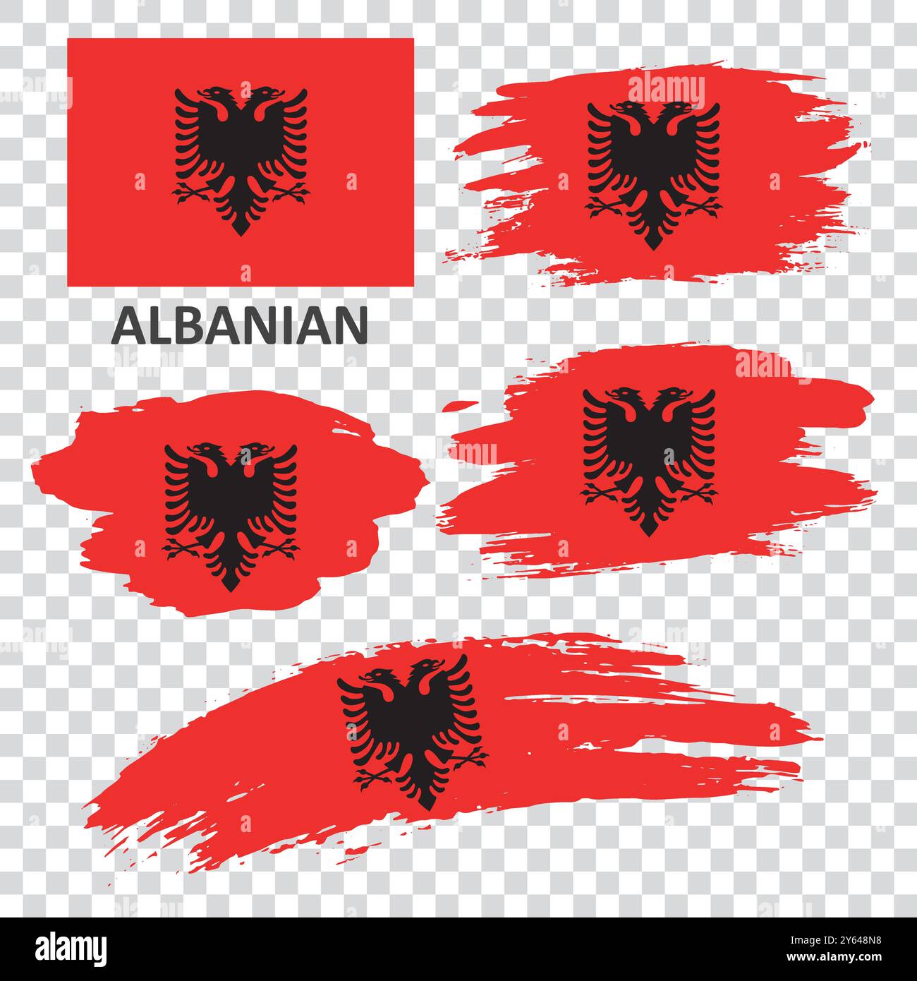 Set von Vektorflaggen von Albanien Stock Vektor