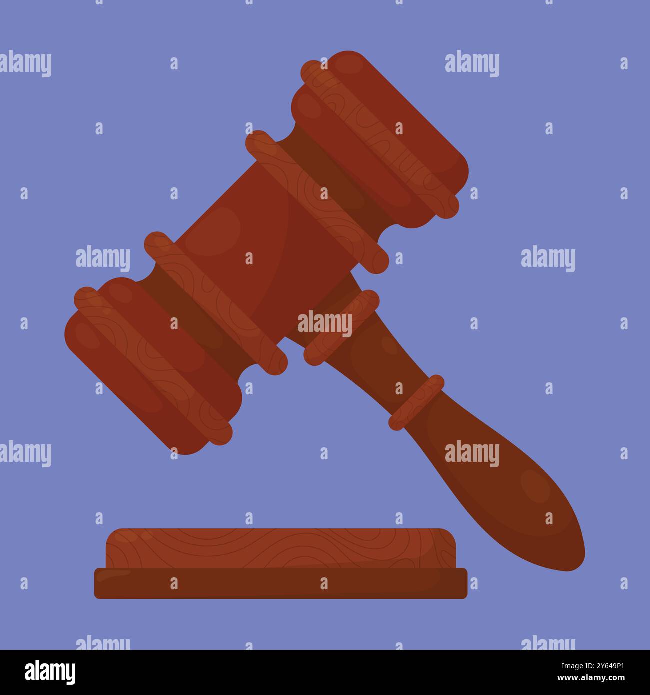 Der juristische Hammer der Gerechtigkeit Icon Vektor. Holzhammer der Gerechtigkeit Gesetz Vektor Illustration. Stock Vektor