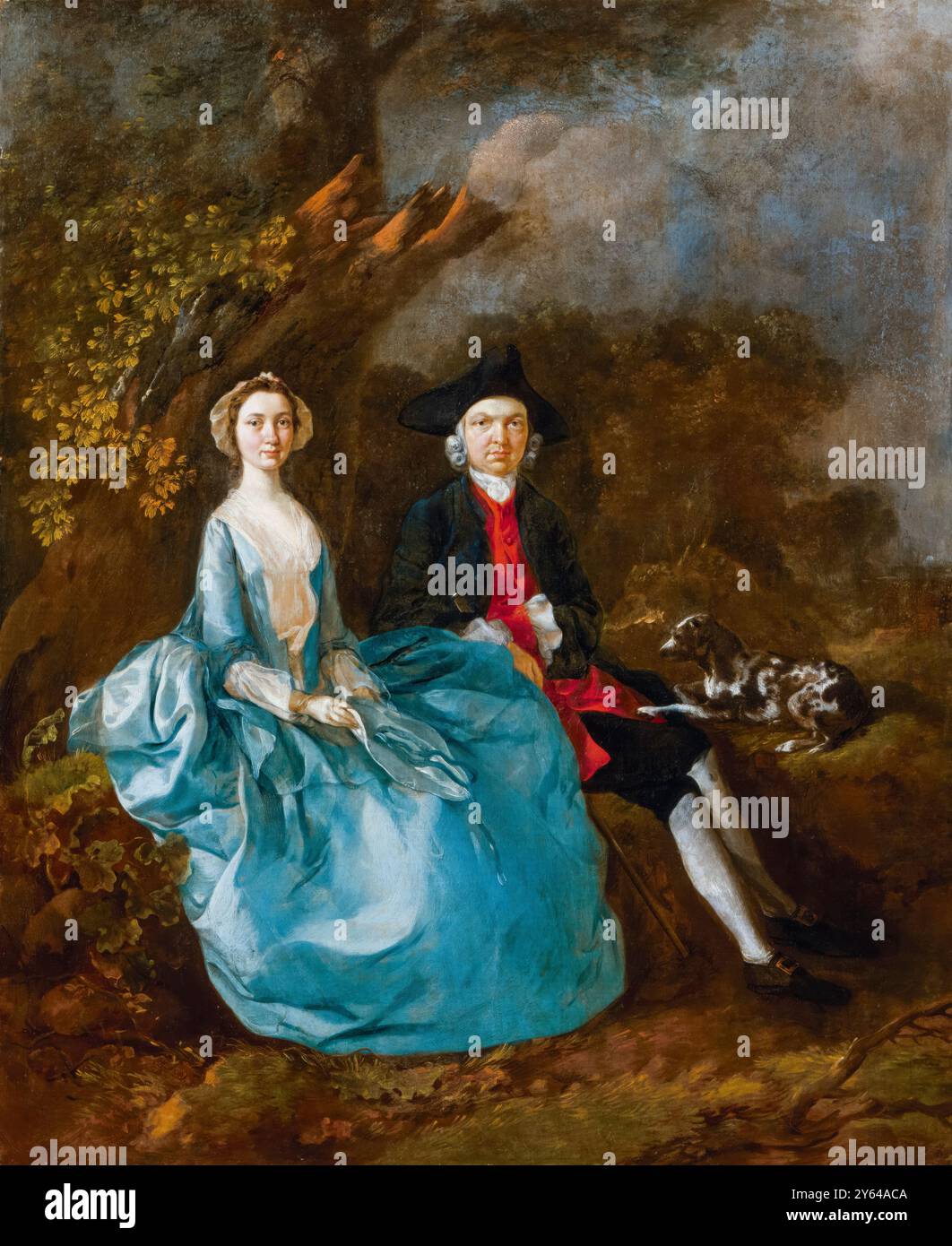 Sarah Kirby (geb. Bull, 1718–1775) und Joshua Kirby 1716–1774, Künstler und Lehrer für lineare Perspektive, Porträtmalerei in Öl auf Leinwand von Thomas Gainsborough, 1751-1752 Stockfoto