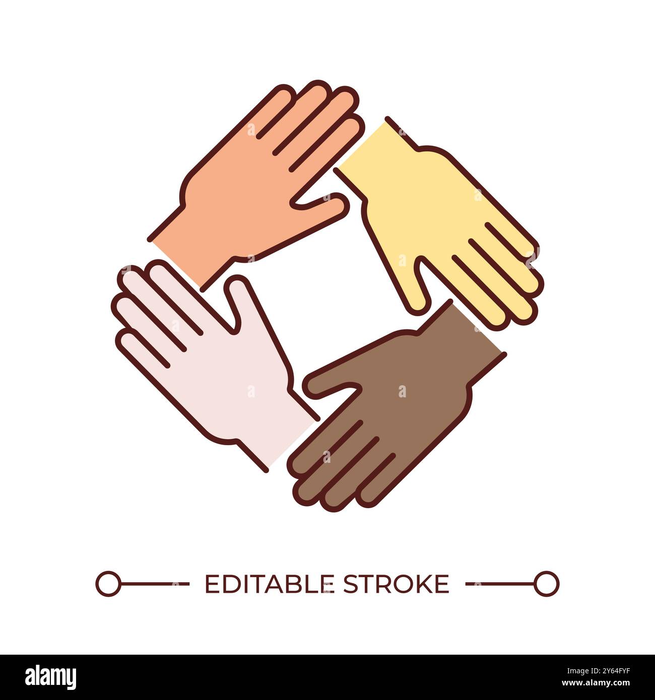 RGB-Farbsymbol für Teamunterstützung Stock Vektor