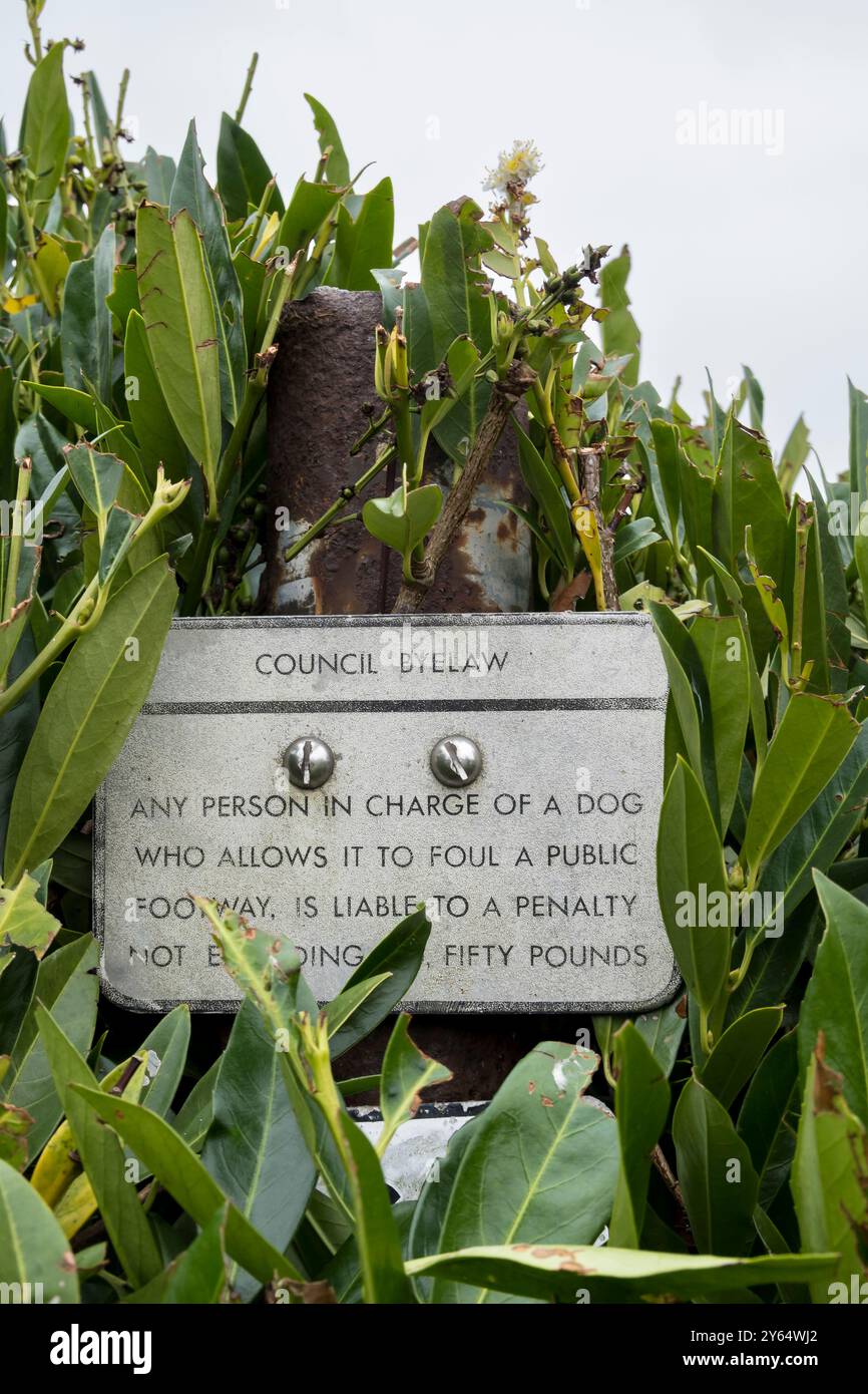 Old council Statlaw Sign, Cherry Willingham, Lincoln, Lincolnshire, England, UK Stockfoto