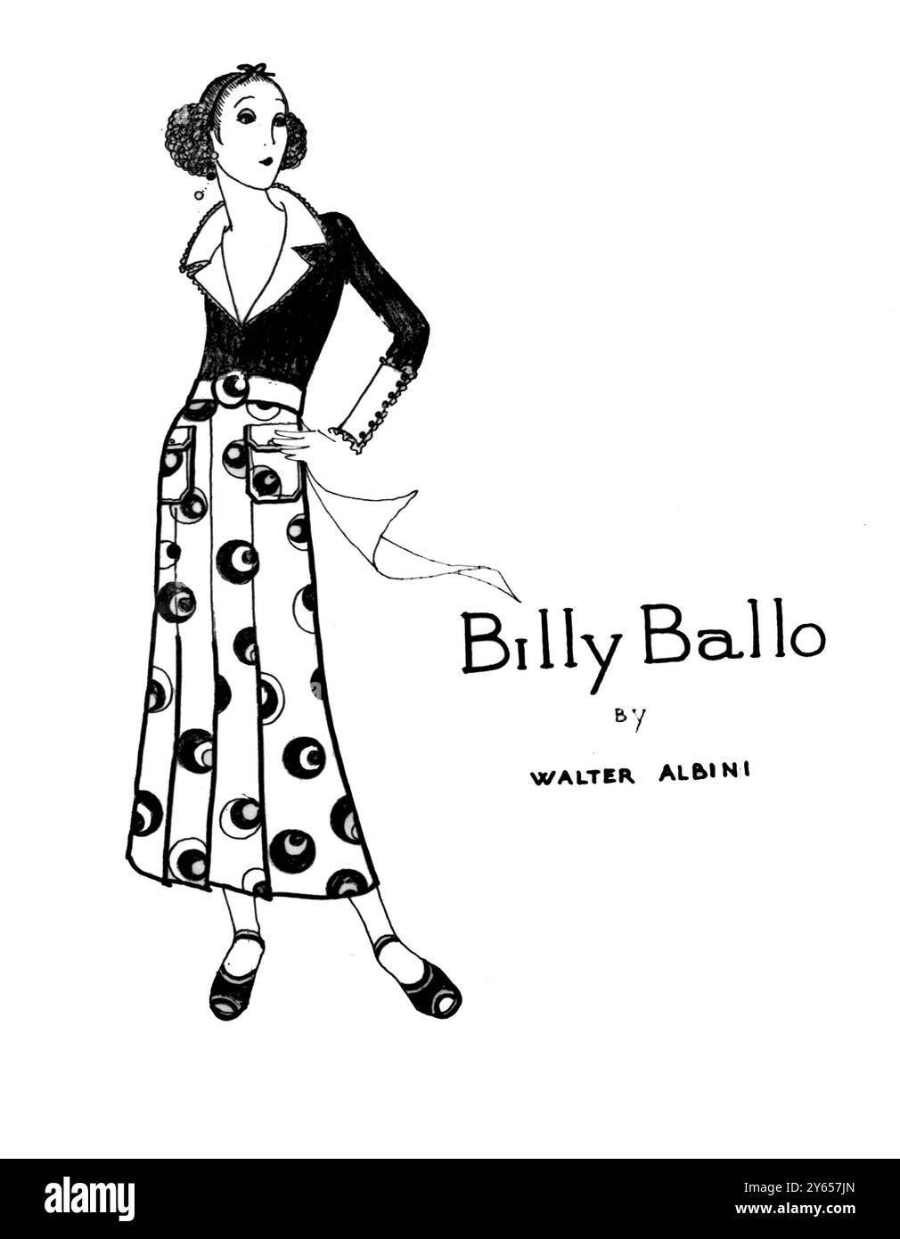 Billy Ballo von Walter Albini Eine Skizze einer der neuen Ideen von Billy Ballo aus Mailand, dem italienischen Modehaus am 21. Oktober 1967 Stockfoto