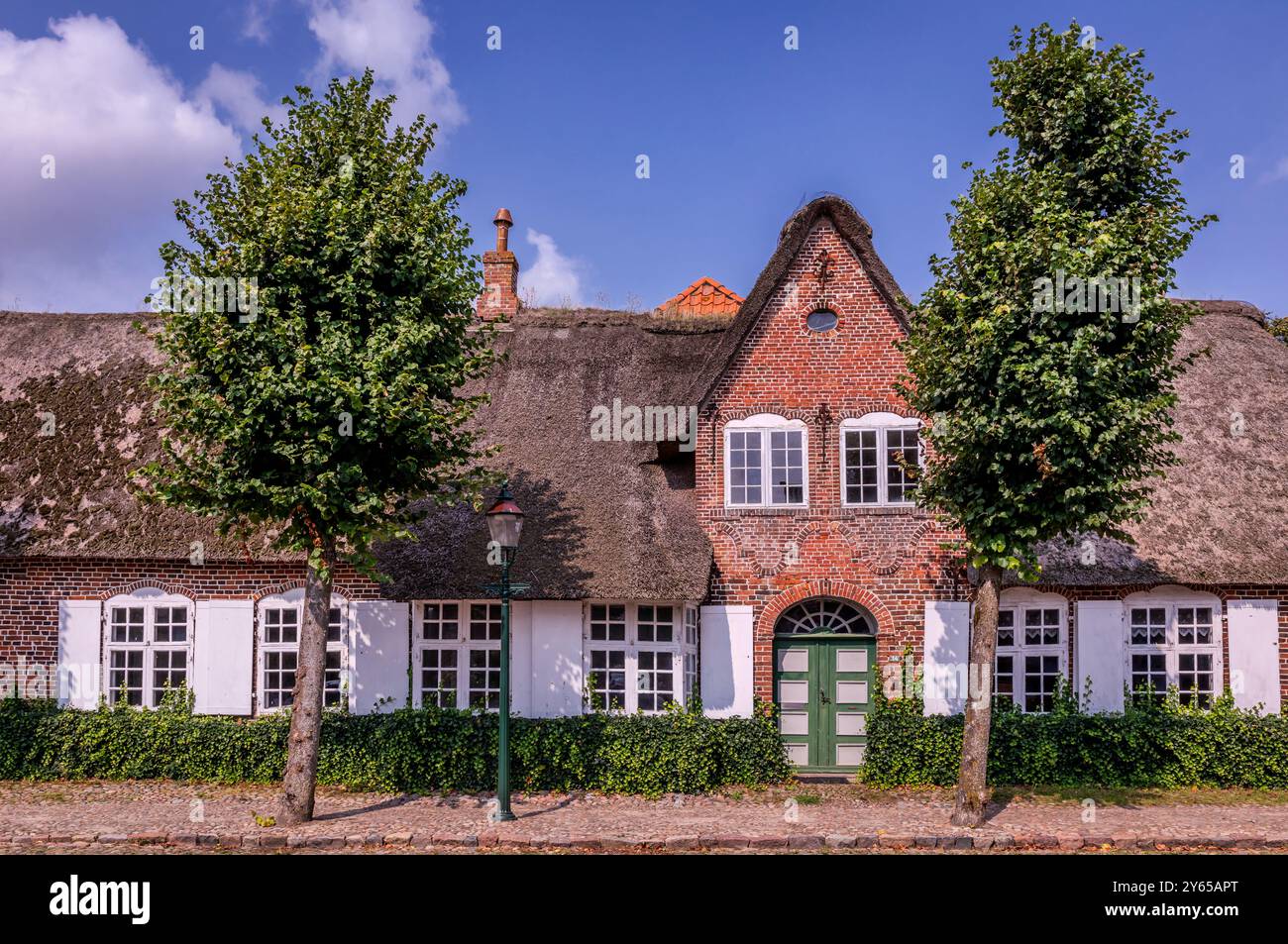Traditionelle alte Häuser in Møgeltønder, Gemeinde Tønder, Dänemark Stockfoto