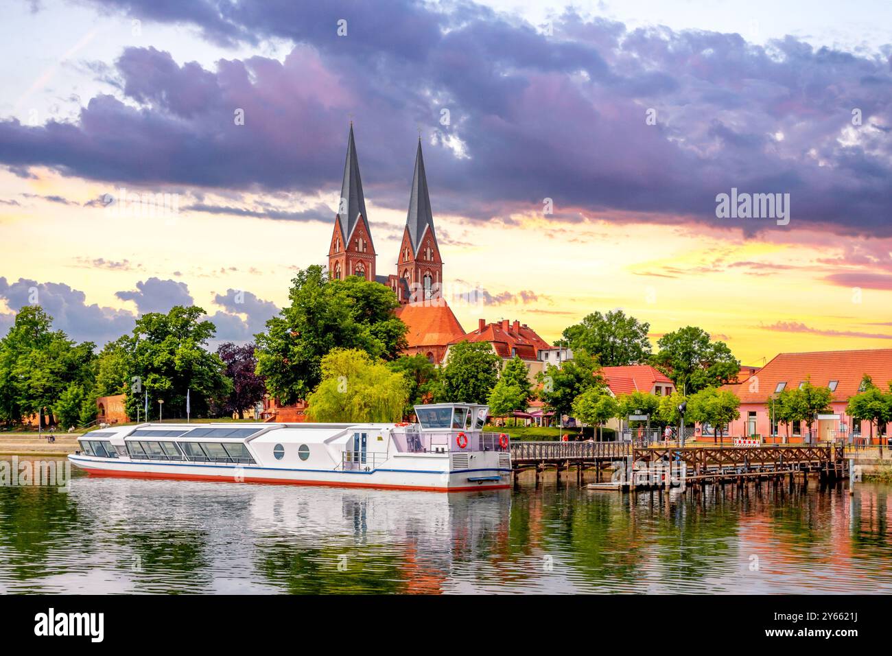 Blick auf Neuruppin, Deutschland Stockfoto