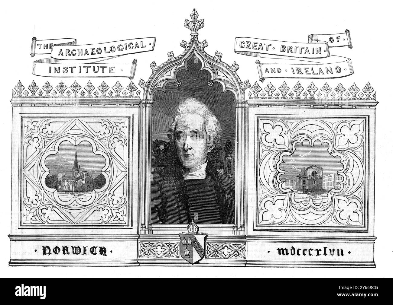 Edward Stanley, Bischof von Norwich, Präsident des Archäologischen Instituts von Großbritannien und Irland 1847 Stockfoto