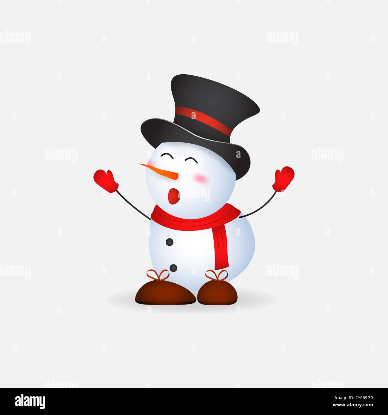 Niedlicher Schneemann-Aufkleber Stock Vektor