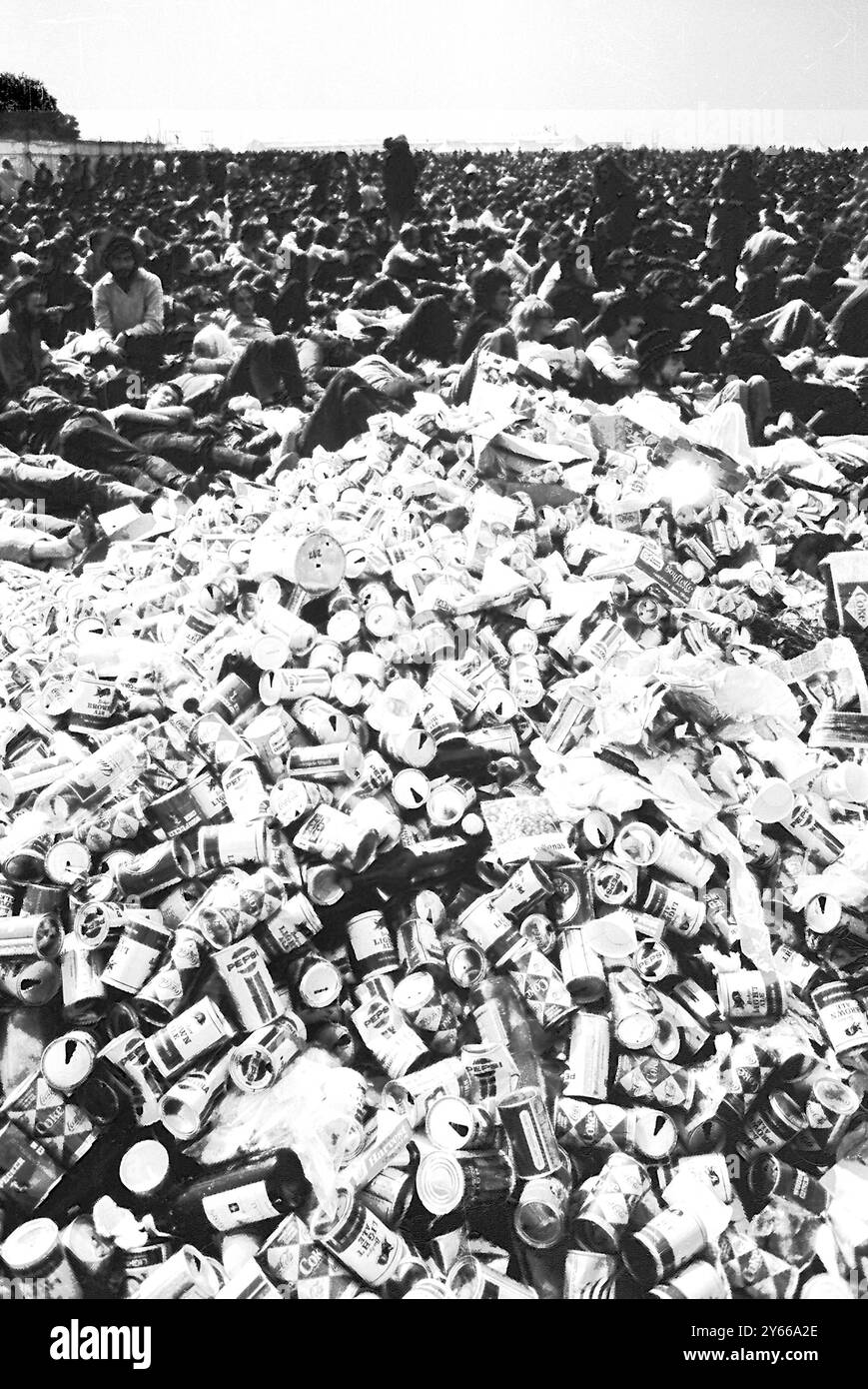 Ryde Isle of Wight : 'Tent City' Tausende von Popfans aus aller Welt nahmen an dem Three Day Pop Festival Teil. Höhepunkt ist der große amerikanische Folk-Sänger Bob Dylan.30. August 1969 Stockfoto