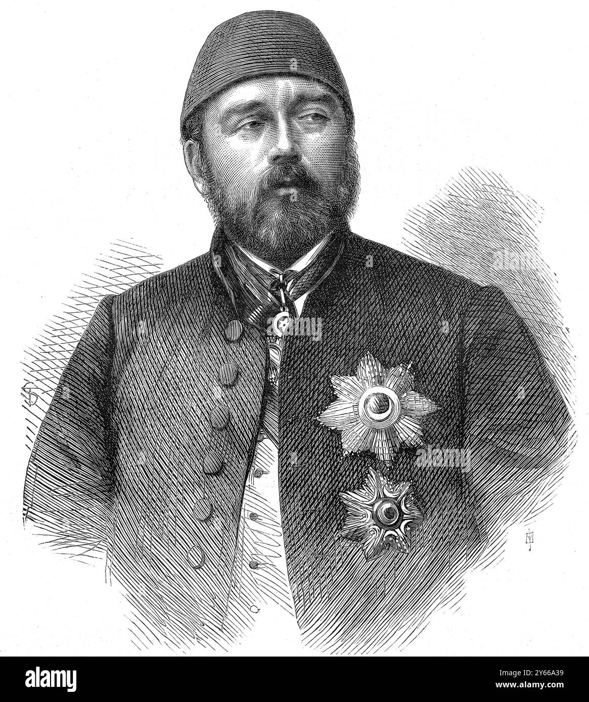 Ismail Pacha, G.C.B., Vizekönig von Ägypten. 13. Juli 1869 Stockfoto