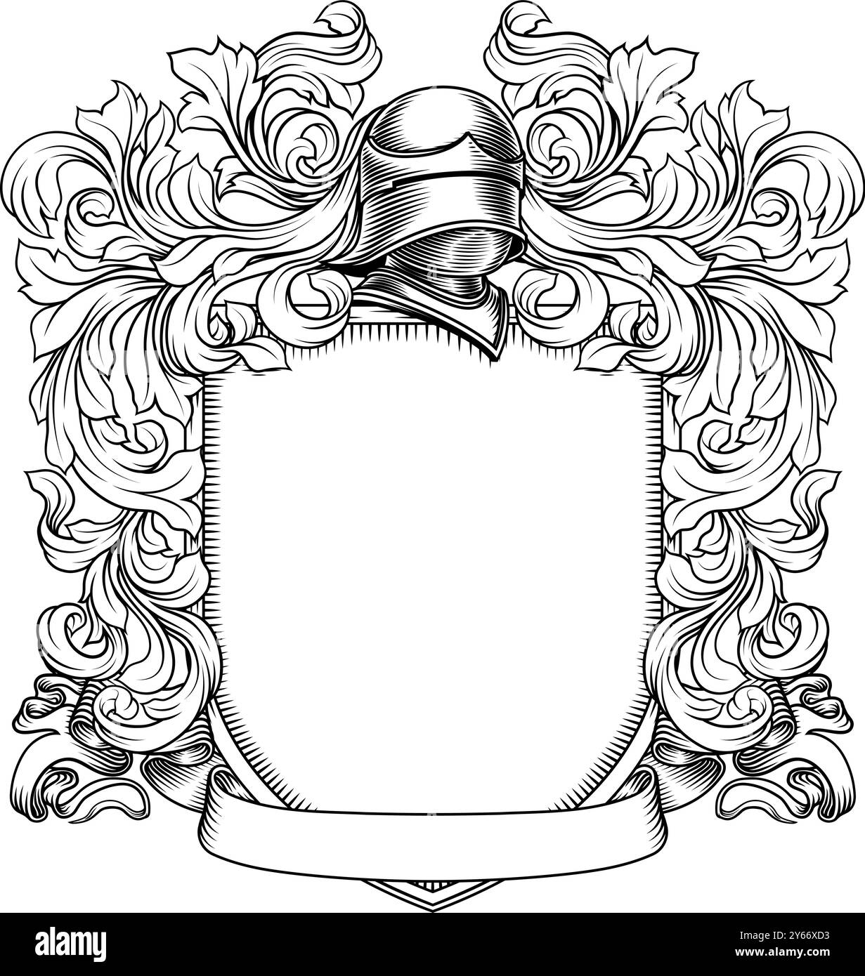 Wappenritter mittelalterliches Schild heraldisch Stock Vektor