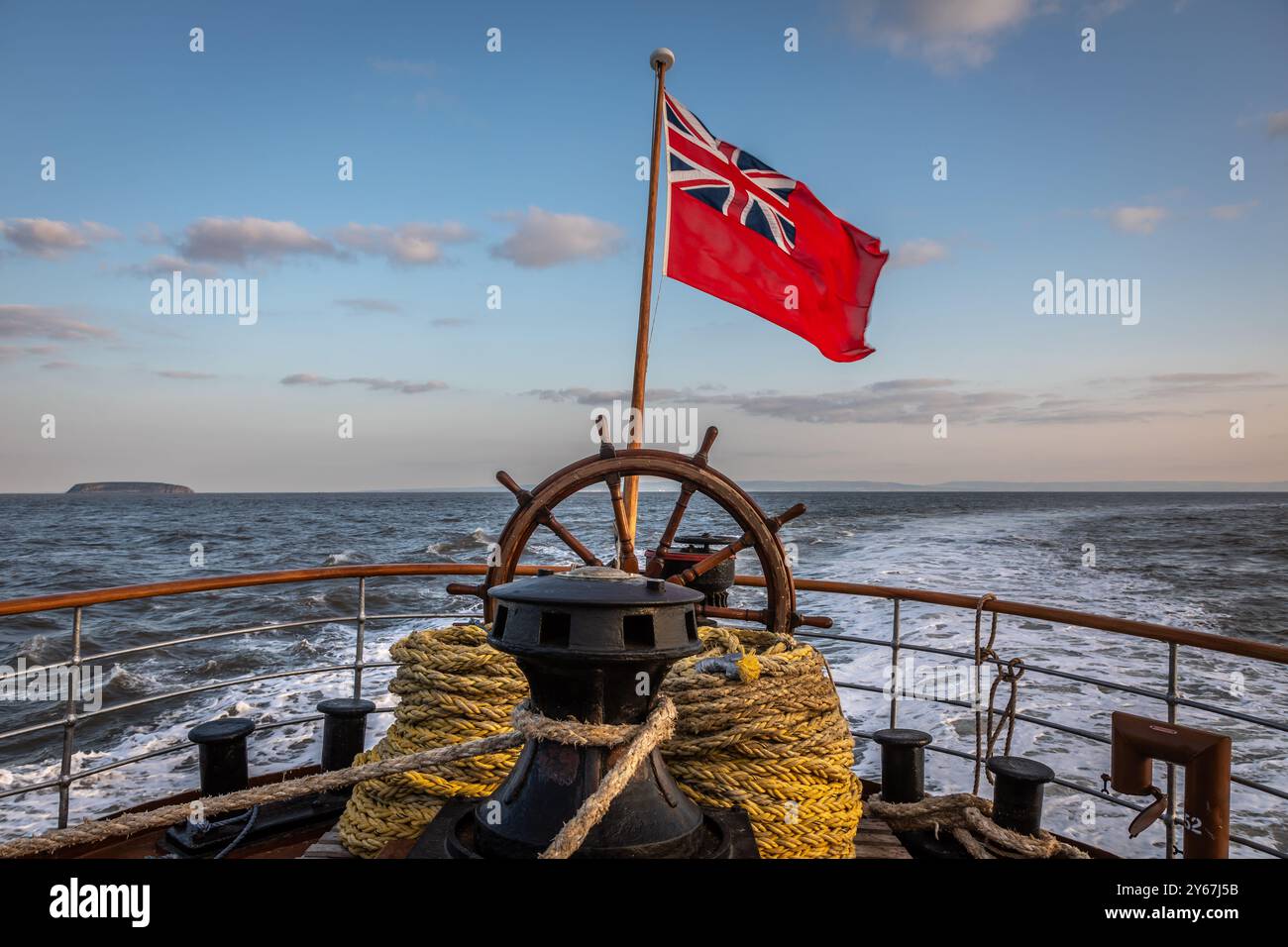 Das Heck des Raddampfers „Waverley“, Bristol Channel, Großbritannien Stockfoto