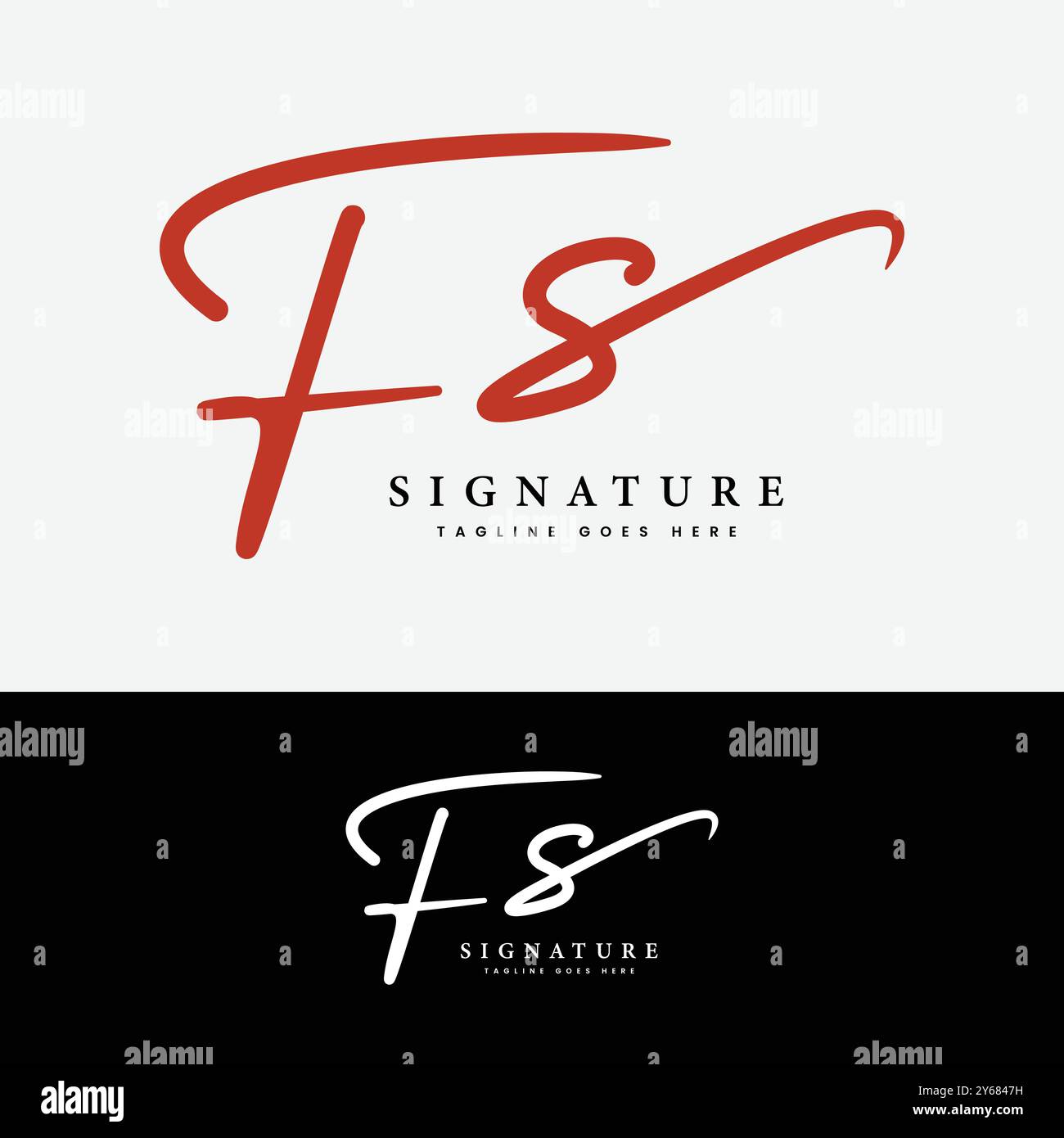F, S, FS Anfangsbuchstabe Logo. Alphabet FS Handwritten Signature Logo Stock Vektor