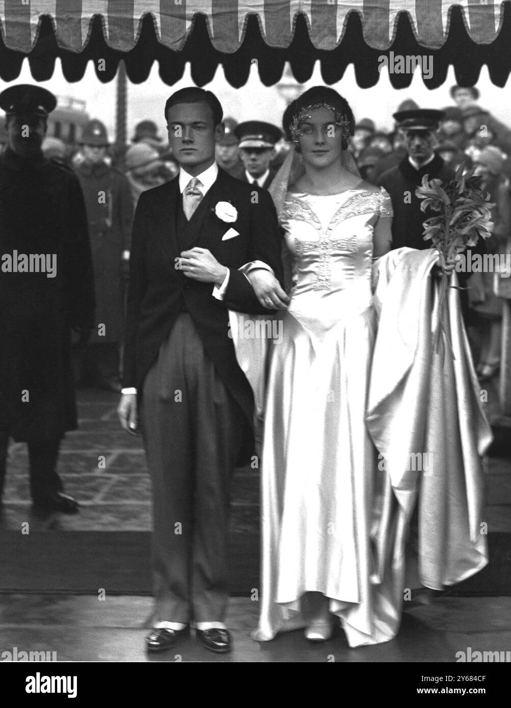 Hochzeit von Brian Guinness und der Hr. Diana Mitford in St. Margaret's, Westminster, London. 30. Januar 1929 Stockfoto