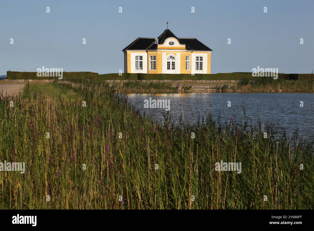 Teepavillon auf der Burg von Valdemar auf der Insel Tasinge bei Svendborg in Süddänemark Stockfoto