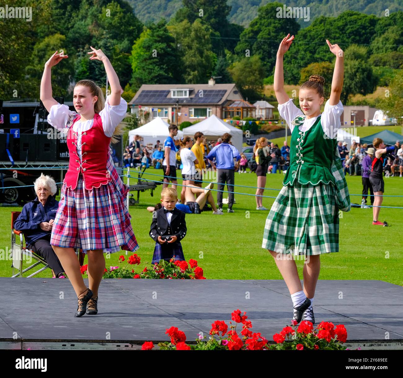 Highland Dancing im Glenurquhart Highland Gathering and Games, Drumnadrochit Stockfoto