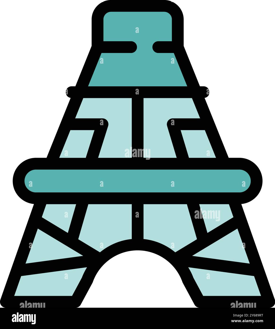 Einfach umrissenes Symbol des eiffelturms, das frankreich, Tourismus und Reisen repräsentiert Stock Vektor