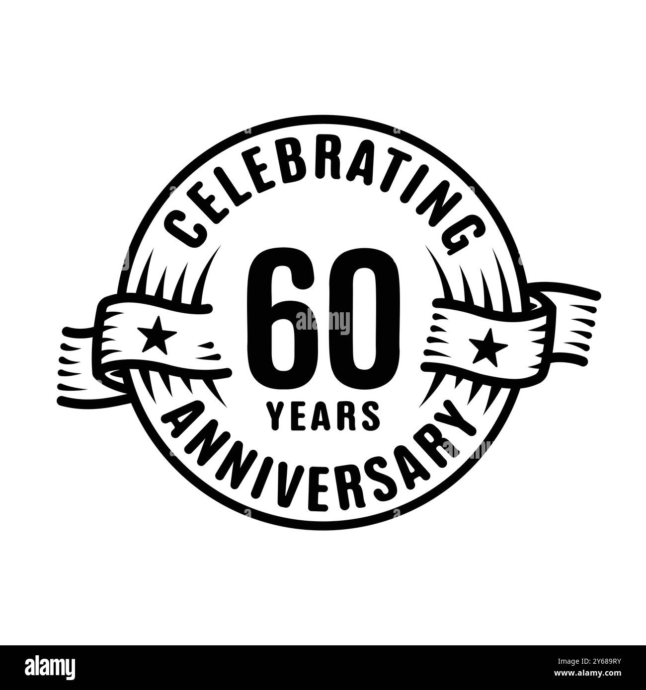 60 Jahre Logo-Designvorlage. Vektor und Illustration zum 60. Jahrestag. Stock Vektor