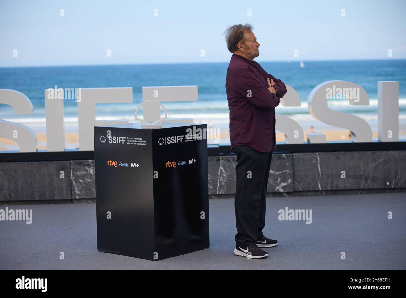 Donostia-San Sebastian, Baskenland, Spanien. September 2024. Filmfestival. SSIFF 72. Franco Nero auf der Terrasse des Kursaals beim Fotocall während der 72. Ausgabe des San Sebastián International Film Festival Zinemaldia, am 24. September 2024 in Donostia-San Sebastian. Quelle : Iñigo Alzugaray/Cordon Press Credit: CORDON PRESS/Alamy Live News Stockfoto