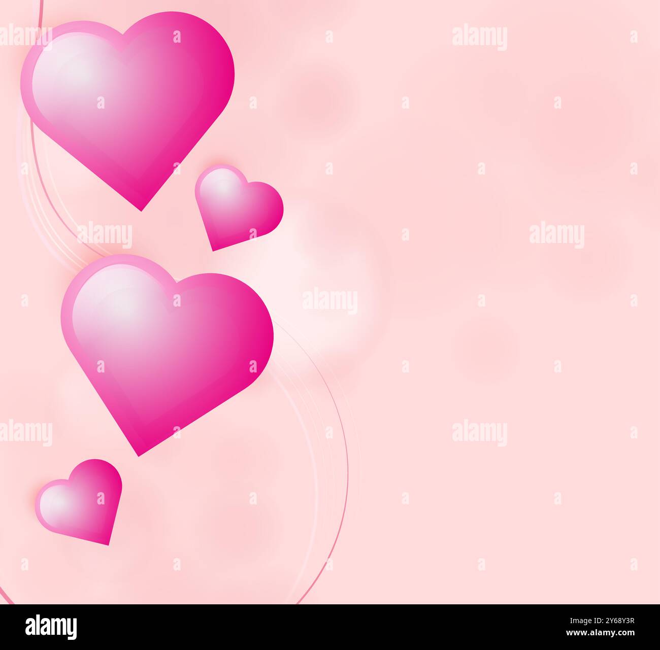 Niedliche Herzen in verschiedenen Farben und Formen Stock Vektor