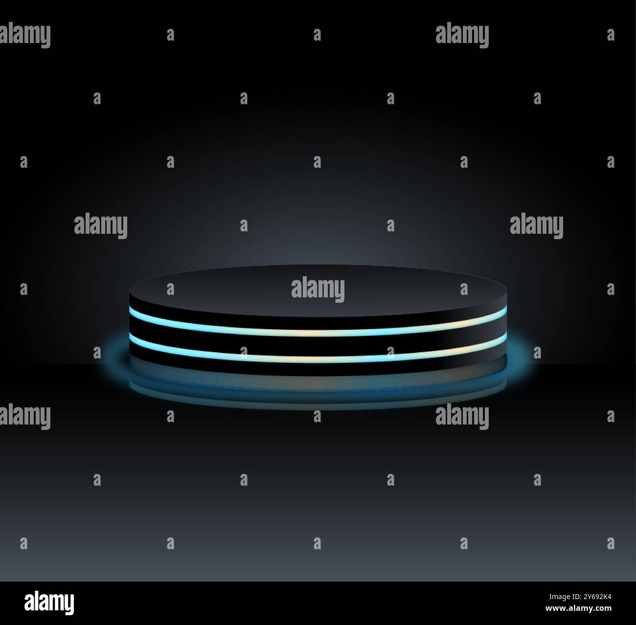 Dunkles Podium mit schwarzem Hintergrund Stock Vektor