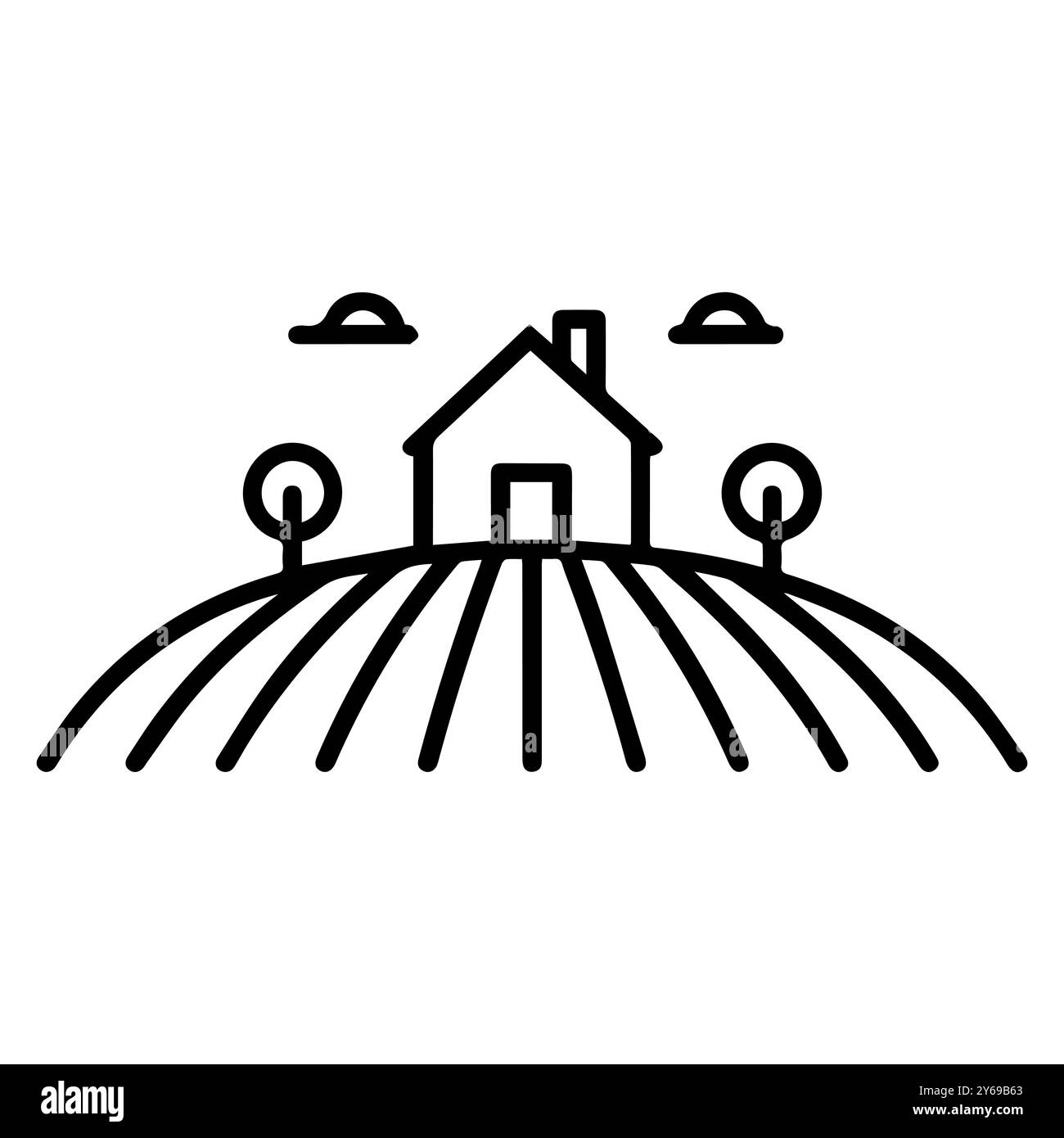 Feld- oder modernes Liniensymbol. Vektorgrafik und Ikonendesign mit auffälligen Konturen. Schwarz-weiß Pixel Perfect minimalistisches Symbol isoliert weiß Stock Vektor