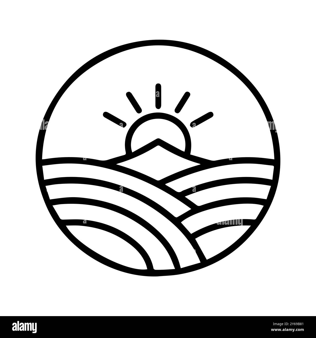 Feld- oder modernes Liniensymbol. Vektorgrafik und Ikonendesign mit auffälligen Konturen. Schwarz-weiß Pixel Perfect minimalistisches Symbol isoliert weiß Stock Vektor