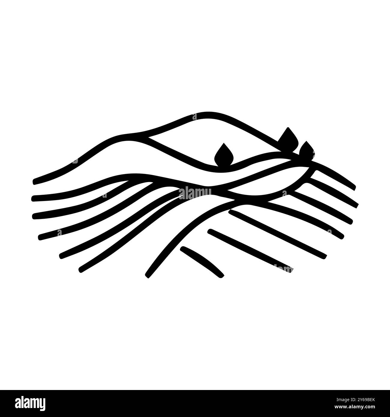 Feld- oder modernes Liniensymbol. Vektorgrafik und Ikonendesign mit auffälligen Konturen. Schwarz-weiß Pixel Perfect minimalistisches Symbol isoliert weiß Stock Vektor