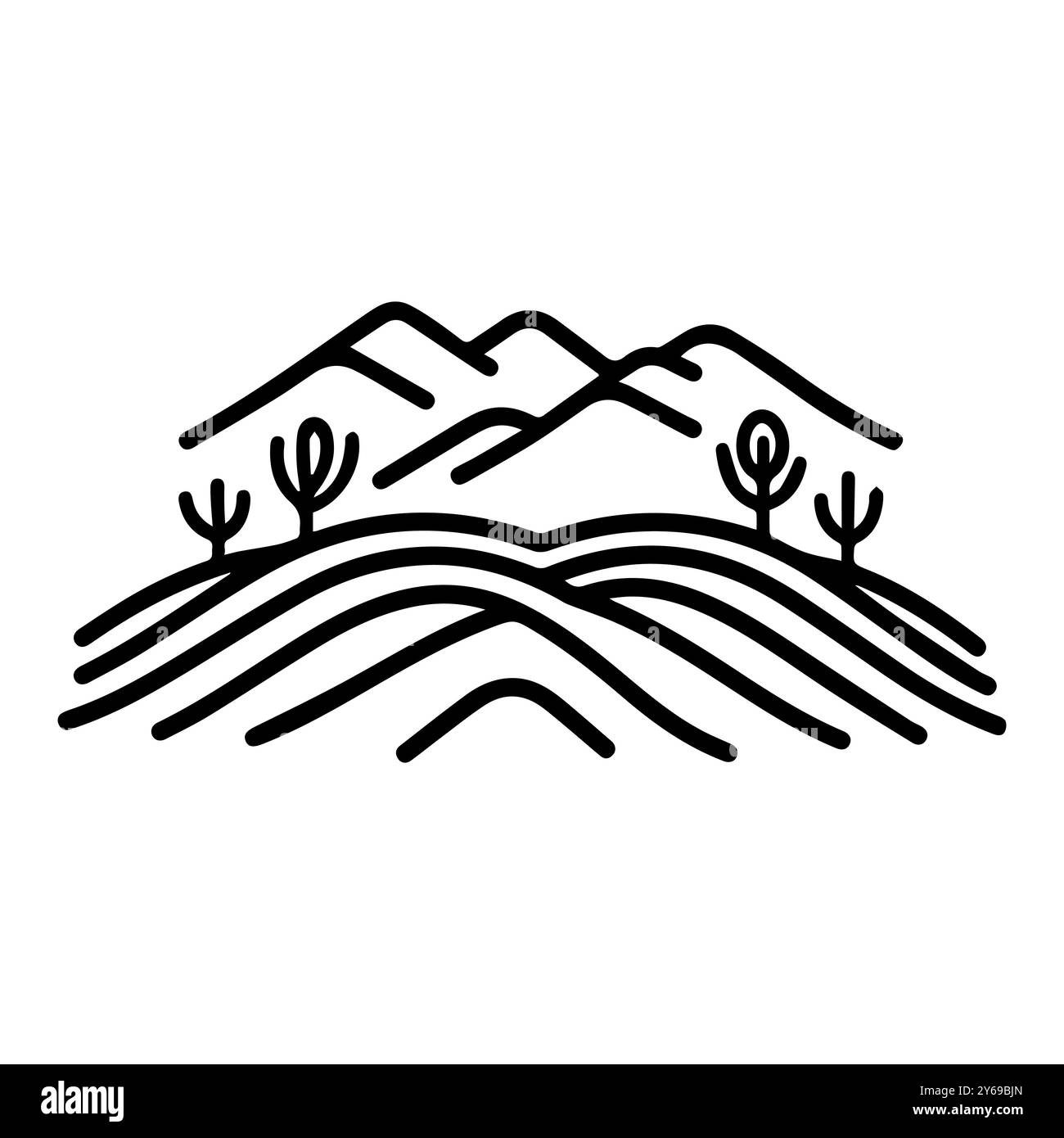 Feld- oder modernes Liniensymbol. Vektorgrafik und Ikonendesign mit auffälligen Konturen. Schwarz-weiß Pixel Perfect minimalistisches Symbol isoliert weiß Stock Vektor